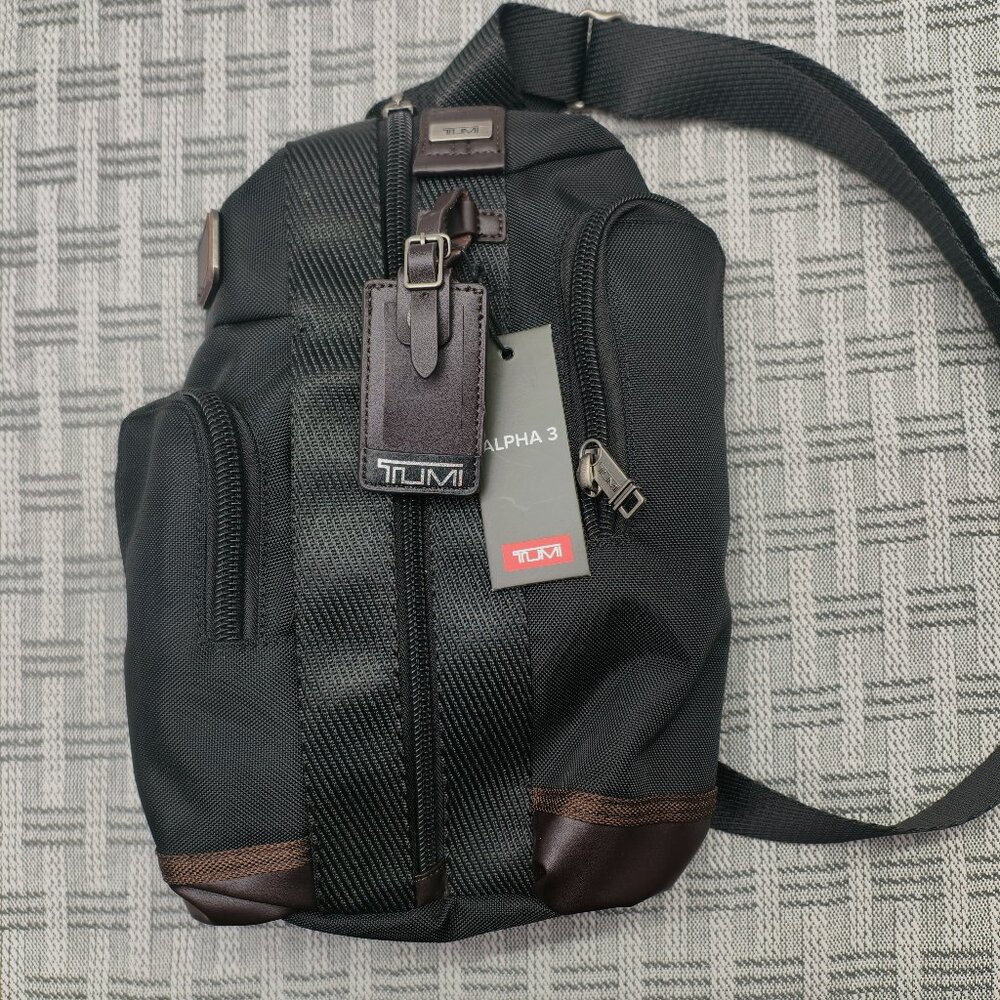 NWT Tumi Alpha Bravo Monterey Black Anti-Theft Sling | Tactical Crossbody Bag